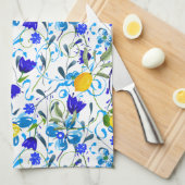 Zitrusfrüchte, Zitronen, blühendes Mittelmeer   Geschirrtuch (Viertel Falte)