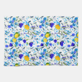 Zitrusfrüchte, Zitronen, blühendes Mittelmeer   Geschirrtuch (Horizontal)