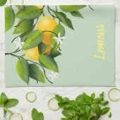 Zitrusfrüchte Zitronen Botanisch Geschirrtuch (Gefaltet)