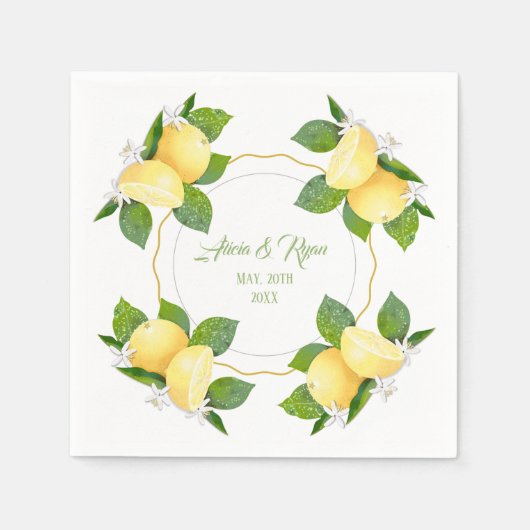 Zitrusfrüchte Zitronen Botanisch Serviette (Vorderseite)