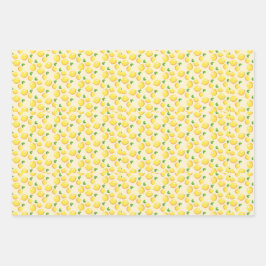 Zitrusfrüchte, Zitronen, frisch und hell Geschenkpapier Set