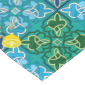 Zitrusfrüchte, Zitronen, grüne, blaue Kacheln, Som Tischdecke (Schrägansicht)