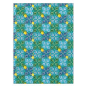 Zitrusfrüchte, Zitronen, grüne, blaue Kacheln, Som Tischdecke (Vorderseite)