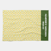 Zitrusfrüchte, Zitronen, grüner Hintergrund essbar Geschirrtuch (Horizontal)