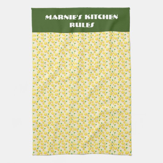 Zitrusfrüchte, Zitronen, grüner Hintergrund essbar Geschirrtuch (Vertikal)