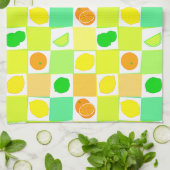 Zitrusfrüchte, Zitronen, Limon und Orangen Geschirrtuch (Gefaltet)