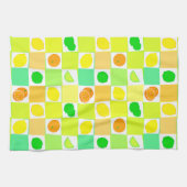 Zitrusfrüchte, Zitronen, Limon und Orangen Geschirrtuch (Horizontal)