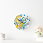 Zitrusfrüchte, Zitronen, mediterran Runde Wanduhr (Zuhause)