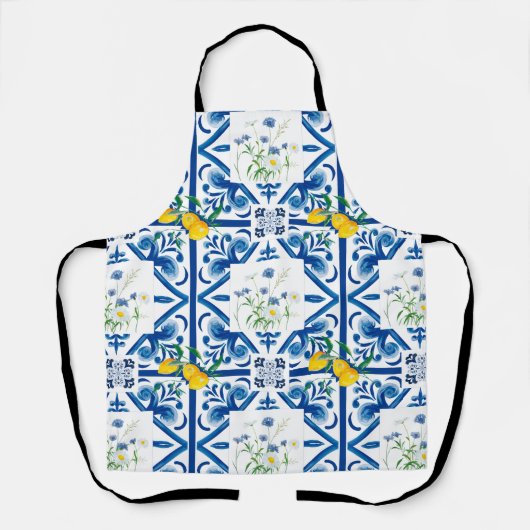 Zitrusfrüchte, Zitronen, mediterran Schürze (Vorderseite)