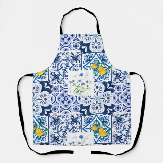 Zitrusfrüchte, Zitronen, mediterran Schürze (Vorderseite)