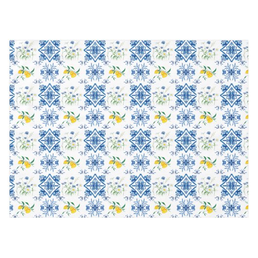 Zitrusfrüchte, Zitronen, mediterran Tischdecke (Vorderseite (Horizontal))