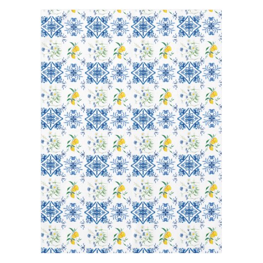 Zitrusfrüchte, Zitronen, mediterran Tischdecke (Vorderseite)