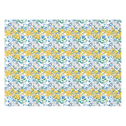 Zitrusfrüchte, Zitronen, mediterran Tischdecke (Vorderseite (Horizontal))