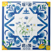 Zitrusfrüchte, Zitronen, mediterrane Kacheln   (Vorderseite)