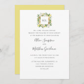 Zitrusfrüchte Zitronen und Blätter feierliche Mono Einladung (Vorne/Hinten)