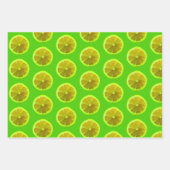 Zitrusfrüchte, Zitronen und Limone Gemusterte Geschenkpapier Set (Vorderseite 3)