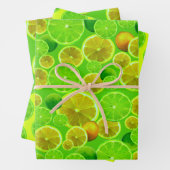 Zitrusfrüchte, Zitronen und Limone Gemusterte Geschenkpapier Set (Beispiel)