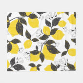 Zitrusfrüchte Zitronen, Vintager Sommer nahtlos. Fleecedecke (Vorderseite (Horizontal))