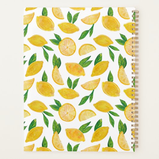 Zitrusfrüchte-Zitronenmuster 2024 Planer (Rückseite)