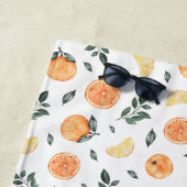 Zitrusfrüchte Zitronenorange Monogramm Strandtuch (Beispiel)