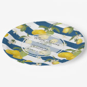 Zitrusfrüchte Zitrusfrüchte Blattfarbe Rosa Streif Pappteller (Schrägansicht)