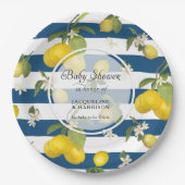 Zitrusfrüchte Zitrusfrüchte Blattfarbe Rosa Streif Pappteller (Vorderseite)