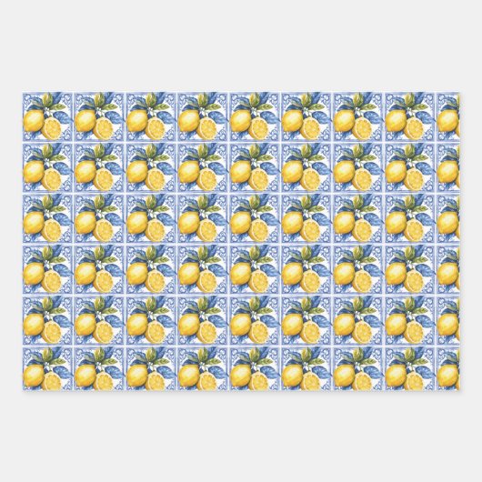 Zitrusfrüchte Zitrusfrüchte tropischen Sommer Geschenkpapier Set (Vorderseite 3)