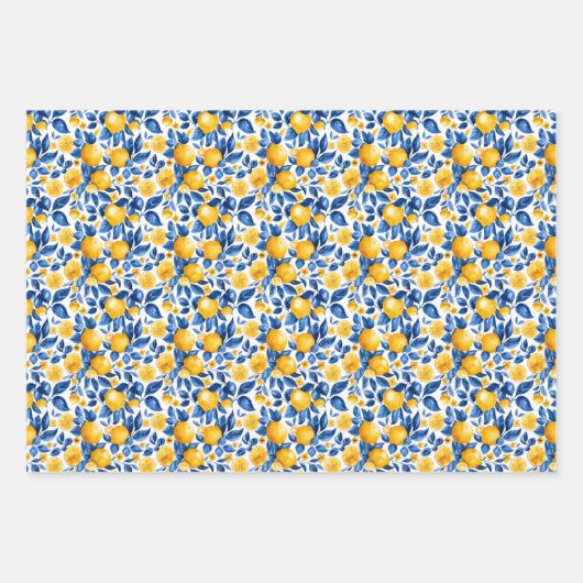 Zitrusfrüchte Zitrusfrüchte tropischen Sommer Geschenkpapier Set (Vorderseite)