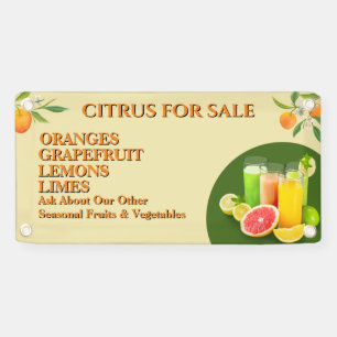 Zitrusfrüchte zum Verkauf Obststand Klein anpassen Banner