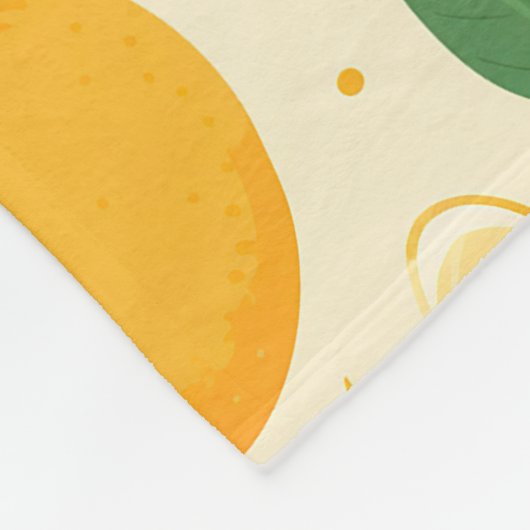 Zitrusfrüchtegelbe tropische Fruchtmuster Fleecedecke (Ecke)