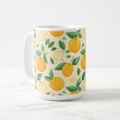 Zitrusfrüchtegelbe tropische Fruchtmuster Kaffeetasse (Vorderseite Links)