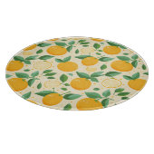 Zitrusfrüchtegelbe tropische Fruchtmuster Schneidebrett (Ecke)