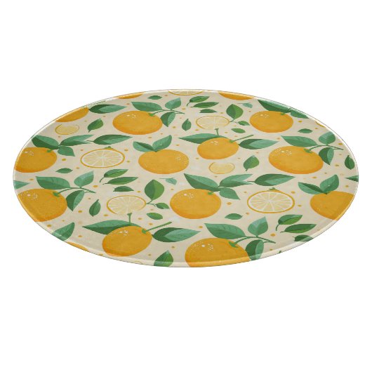 Zitrusfrüchtegelbe tropische Fruchtmuster Schneidebrett (Ecke)