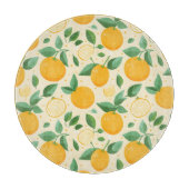 Zitrusfrüchtegelbe tropische Fruchtmuster Schneidebrett (Vorderseite)