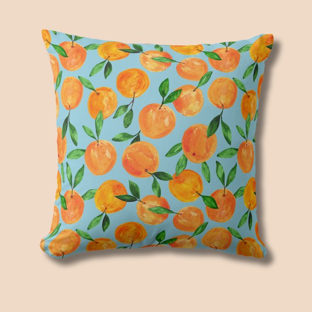Zitrusfrüchtemuster Kissen (Summer fruit citrus orange pattern throw pillow cushion)