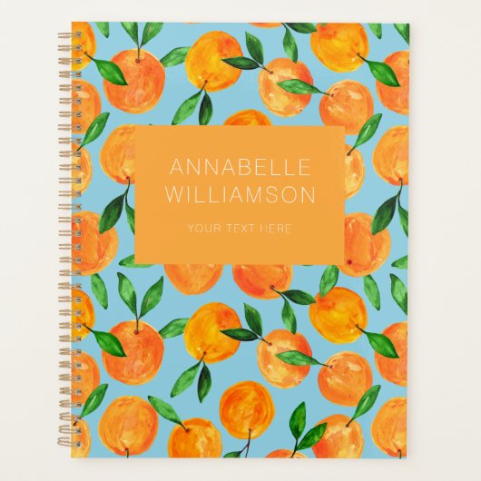 Zitrusfrüchtemuster personalisiert planer (Vorderseite)