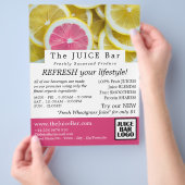 Zitrusfrüchtescheiben, Juice-Bar-Werbung Flyer (Hand)