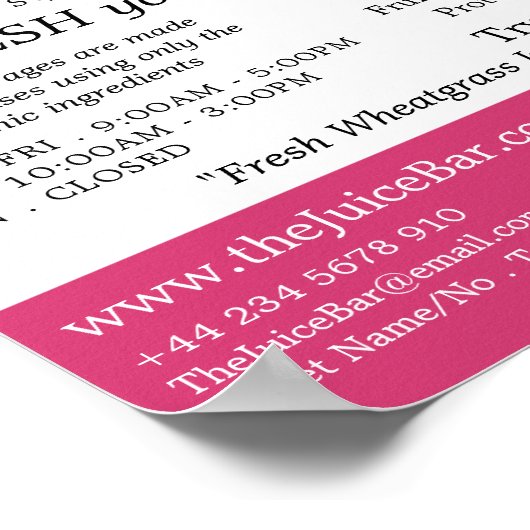 Zitrusfrüchtescheiben, Juice-Bar-Werbung Poster (Ecke)