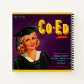 Zitrusfrüchtesiegel der Co-Ed-Marke der 40er Jahre Notizblock (Rückseite)