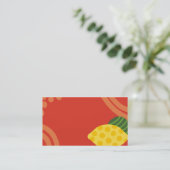 Zitrusfruchtmuster-Geschäftskarte der Zitrone Visitenkarte (Stehend Vorderseite)