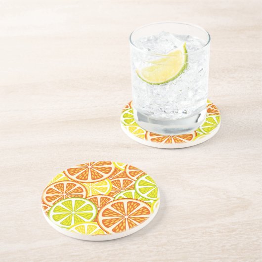 Zitrusfruchtmuster Getränkeuntersetzer (Seite)