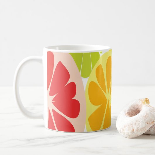Zitrusfruchtmuster Kaffeetasse (Mit Donut)
