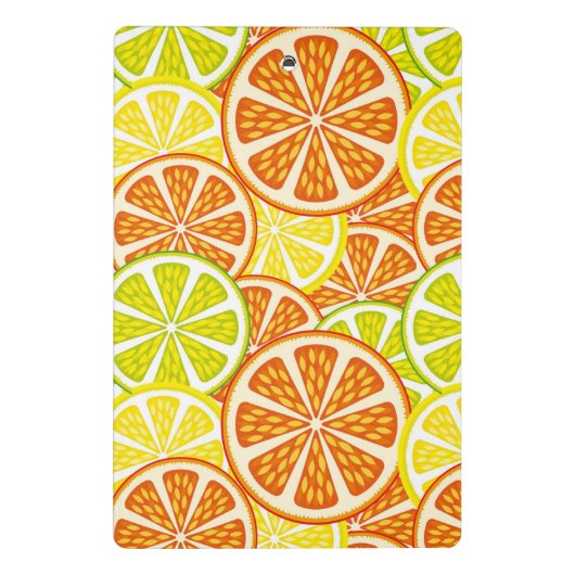 Zitrusfruchtmuster Mini Klemmbrett (Rückseite)