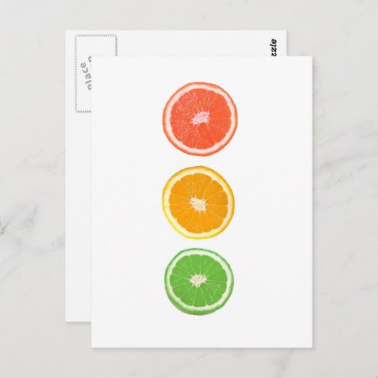 Zitrusfruchtscheibe Postkarte (Vorne/Hinten)