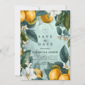 Zitrusgarten Botanische Hochzeit Save The Date (Vorderseite)