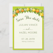 Zitrusgarten Orange & Lemon Hochzeit Save The Date (Vorderseite)