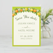 Zitrusgarten Orange & Lemon Hochzeit Save The Date (Stehend Vorderseite)
