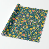 Zitrusgarten Vögel und Blüten Geschenkpapier (Ungerollt)