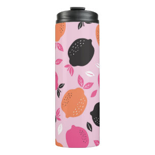 Zitrusgewebe, nahtlos. Abbildung Thermosbecher