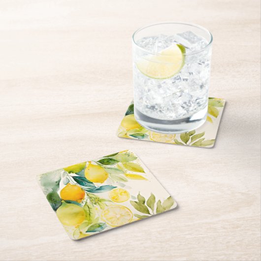 Zitrusgrün Rechteckiger Pappuntersetzer (Vor Ort)